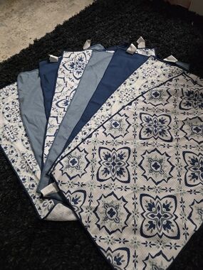 Set of 8 Blue & White Moroccan Kitchen Towels